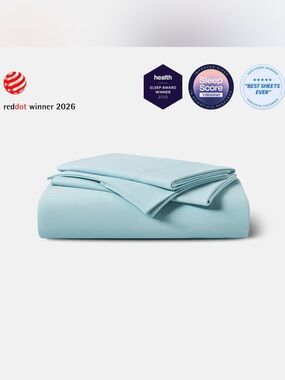 REST Evercool Cooling Sheets in Snow Aqua Blue - King + Queen